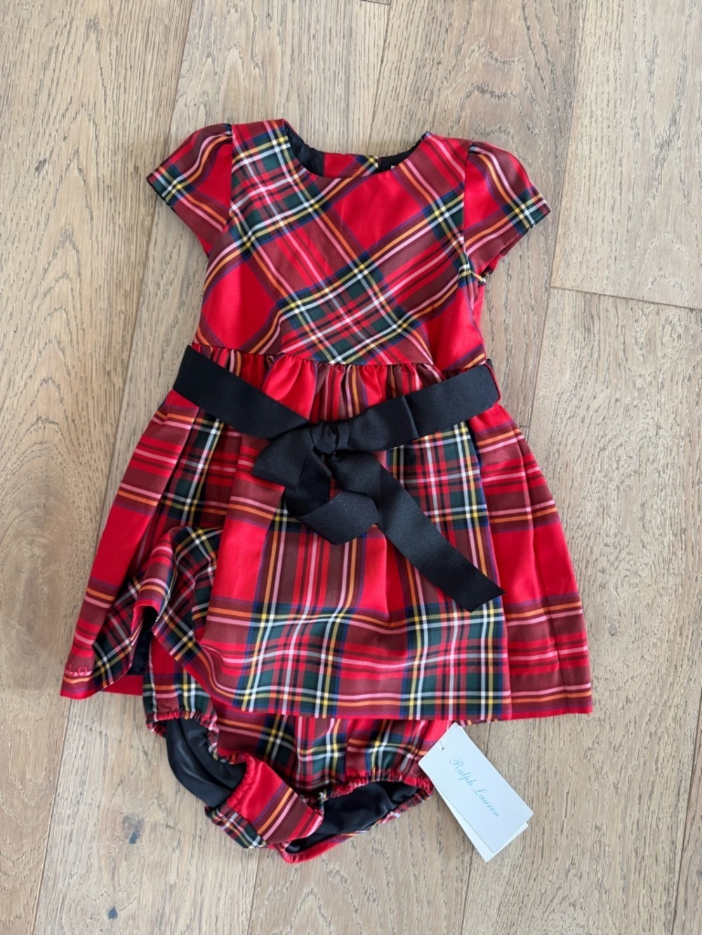 Ralph Lauren Baby Dress with Bloomers Red Tartan Plaid Size 9M